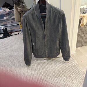 All Saints Men's Gray Suede Jacket XL